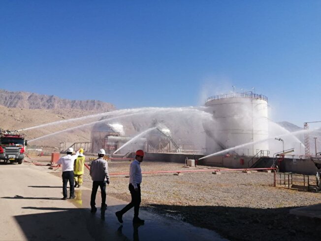 برگزاری رزمایش ترکیبی در مجتمع پتروشیمی خرم‌آباد