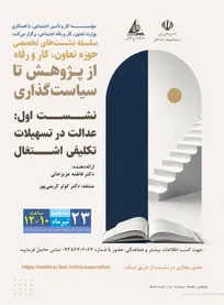 برگزاری سلسله نشست‌های تخصصی “حوزه تعاون، کار و رفاه: از پژوهش تا سیاست‌گذاری” با تمرکز بر عدالت در تسهیلات تکلیفی اشتغال